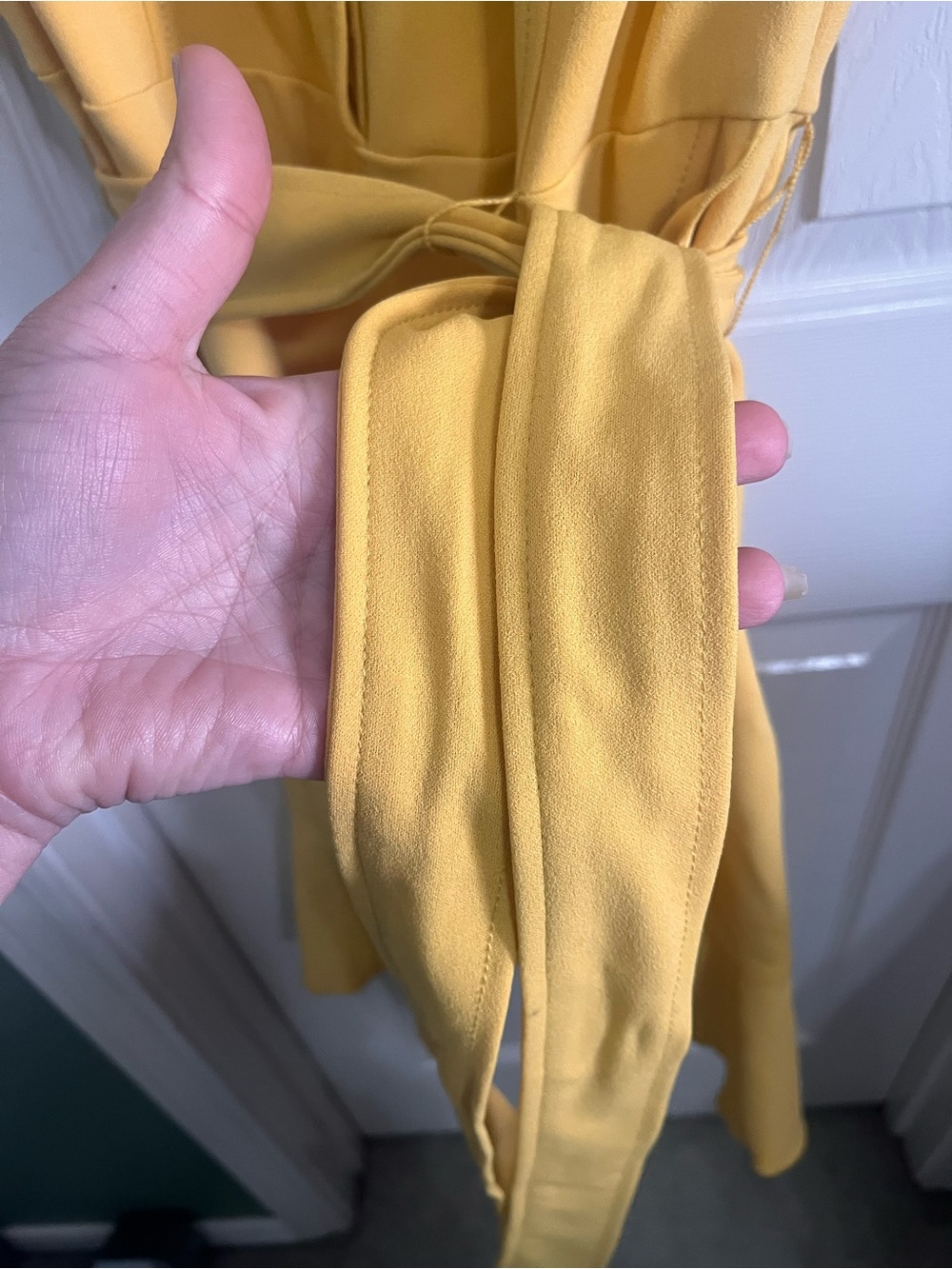 Tommy Hilfiger Mustard Short-Sleeve Wrap Midi Dress Size 4 - Picture 8 of 12